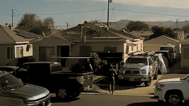 Workers sprint across rooftops during a Border Patrol operation in Montebello, California, as seen in video published by Fox News.