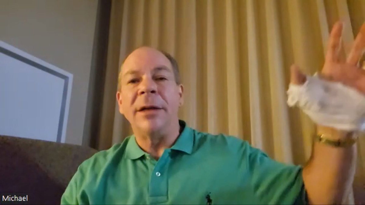 Good Samaritan who helped subdue the shooter, showing a bandaged hand