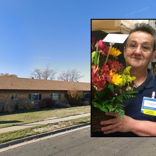 Inset: Tamara Bircumshaw (Lindquist Mortuary). Background: The Utah nursing home where Tamara Bircumshaw's family says she developed deadly bedsores due to total neglect (Google Maps). - lawandcrime